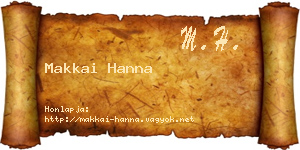Makkai Hanna névjegykártya